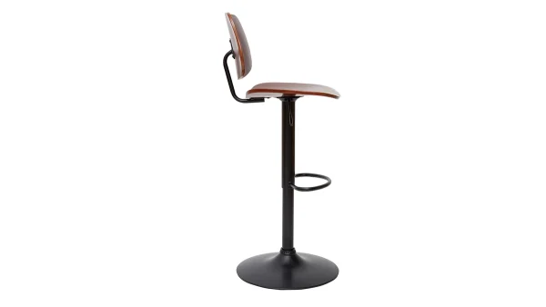 soldes ligne Tabouret De Bar Relevable Noyer Et Métal Noir TOBIAS 4