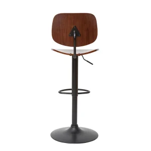 soldes ligne Tabouret De Bar Relevable Noyer Et Métal Noir TOBIAS 15