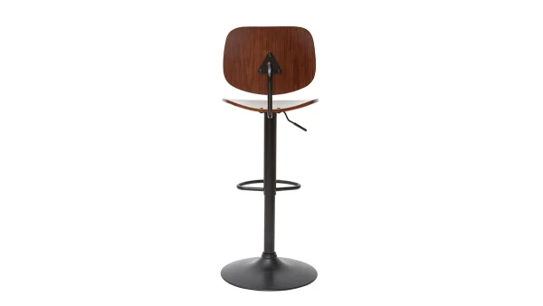 soldes ligne Tabouret De Bar Relevable Noyer Et Métal Noir TOBIAS 5