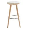 Tabouret De Bar Scandinave Blanc Et Bois Clair 65 Cm NORDECO 23