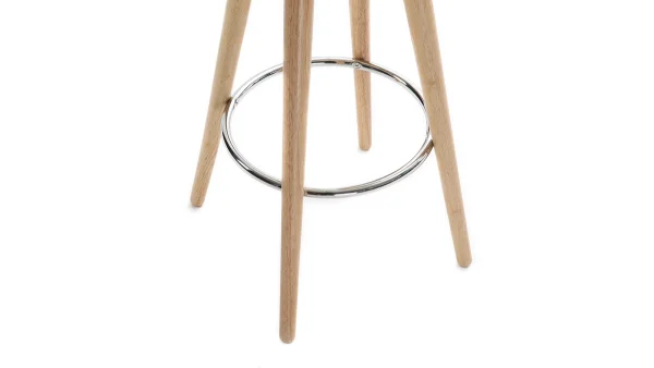 Tabouret De Bar Scandinave Blanc Et Bois Clair 65 Cm NORDECO 5