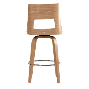 Tabouret De Bar Scandinave Pivotant Blanc Et Bois Clair GARBO 14