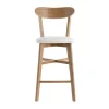 Tabouret De Bar Vintage Bois Clair Et Blanc H65 Cm DOVE 22