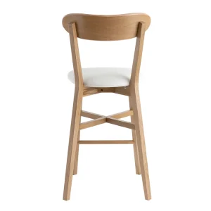 Tabouret De Bar Vintage Bois Clair Et Blanc H65 Cm DOVE 14