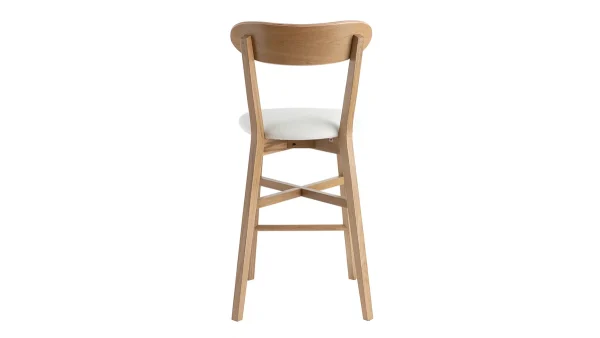 Tabouret De Bar Vintage Bois Clair Et Blanc H65 Cm DOVE 5