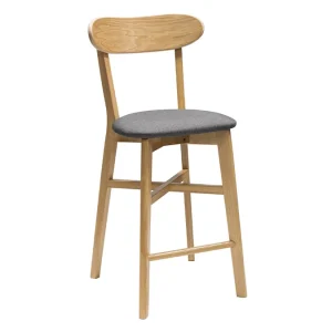 Tabouret De Bar Vintage Bois Clair Et Gris H65 Cm DOVE 10