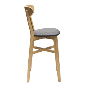 Tabouret De Bar Vintage Bois Clair Et Gris H65 Cm DOVE 12