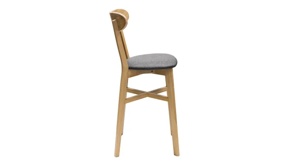 Tabouret De Bar Vintage Bois Clair Et Gris H65 Cm DOVE 4