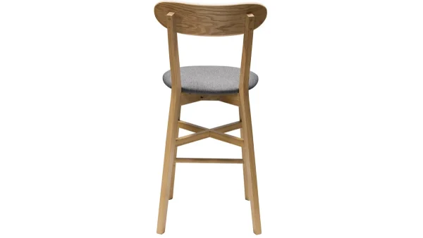 Tabouret De Bar Vintage Bois Clair Et Gris H65 Cm DOVE 5