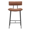 Tabouret De Bar Vintage Marron Clair Et Métal H65 Cm GOTHAM boutique en france 28