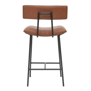 Tabouret De Bar Vintage Marron Clair Et Métal H65 Cm GOTHAM 15