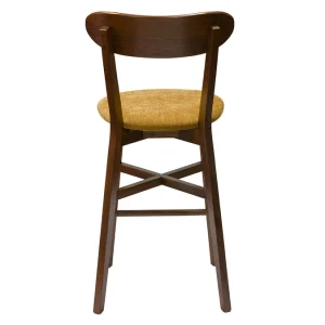 Tabouret De Bar Vintage Noyer Et Jaune Moutarde H65 Cm DOVE l'unique style 14