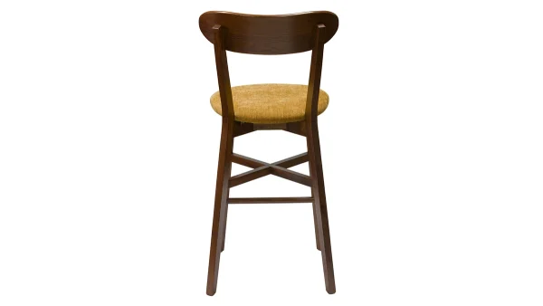 Tabouret De Bar Vintage Noyer Et Jaune Moutarde H65 Cm DOVE l'unique style 5