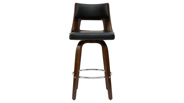 pas cher en ligne Tabouret De Bar Vintage Pivotant Noir Et Bois Foncé GARBO 1