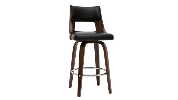 des prix incroyables Tabouret De Bar Vintage Pivotant Noir Et Bois Foncé GARBO 3