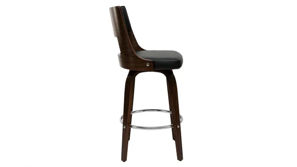 des prix incroyables Tabouret De Bar Vintage Pivotant Noir Et Bois Foncé GARBO 4