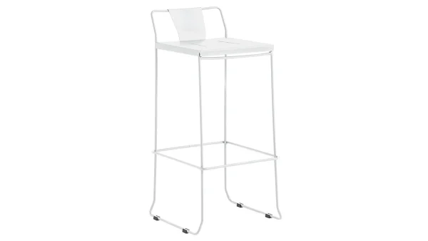 Tabouret Extérieur Design Métal Blanc 76 Cm TENERIFE 1