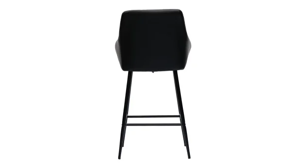 Tabourets De Bar Avec Sièges Matelassés Noirs Et Métal Noir H65 Cm (lot De 2) MONTERO vente pas cher 6