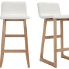 Tabourets De Bar Bois Clair Et Blanc 65 Cm (lot De 2) OSAKA 28