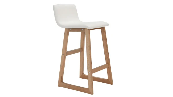 Tabourets De Bar Bois Clair Et Blanc 65 Cm (lot De 2) OSAKA 4