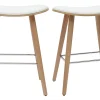 Tabourets De Bar Bois Clair Et Blanc H65 Cm (lot De 2) MEADOW 25