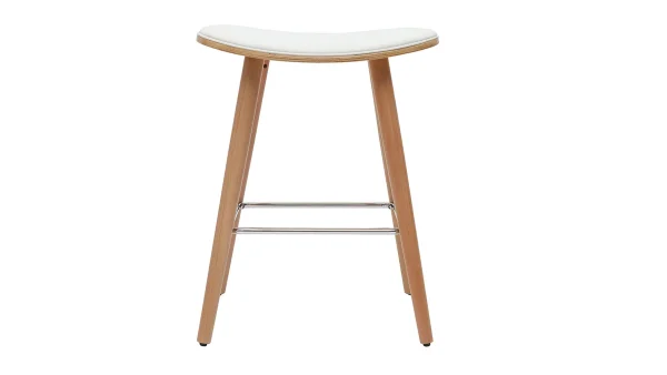 Tabourets De Bar Bois Clair Et Blanc H65 Cm (lot De 2) MEADOW 3