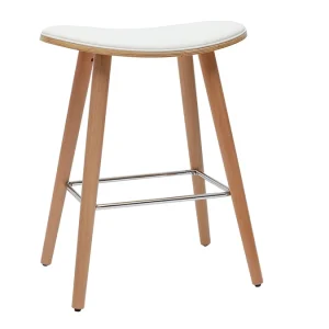 Tabourets De Bar Bois Clair Et Blanc H65 Cm (lot De 2) MEADOW 12