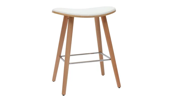 Tabourets De Bar Bois Clair Et Blanc H65 Cm (lot De 2) MEADOW 4