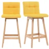 Tabourets De Bar Bois Et Jaune H65 Cm (lot De 2) KLARIS 29