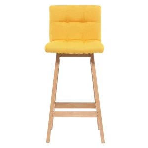 Tabourets De Bar Bois Et Jaune H65 Cm (lot De 2) KLARIS 11