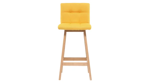 Tabourets De Bar Bois Et Jaune H65 Cm (lot De 2) KLARIS 3