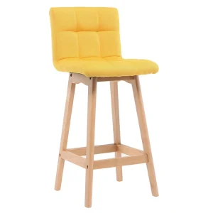 Tabourets De Bar Bois Et Jaune H65 Cm (lot De 2) KLARIS 13