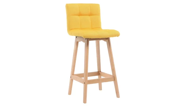 Tabourets De Bar Bois Et Jaune H65 Cm (lot De 2) KLARIS 4