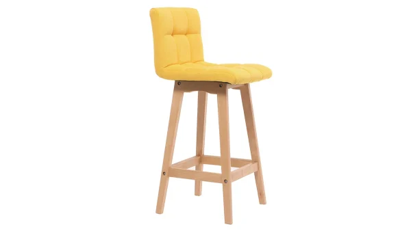 magasin en ligne Tabourets De Bar Bois Et Jaune H65 Cm (lot De 2) KLARIS 5