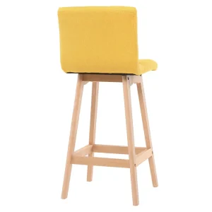 Tabourets De Bar Bois Et Jaune H65 Cm (lot De 2) KLARIS 17