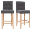 Tabourets De Bar Capitonnés Gris Foncé Et Bois H66 Cm (lot De 2) ESTER Service Clients Dédié 26