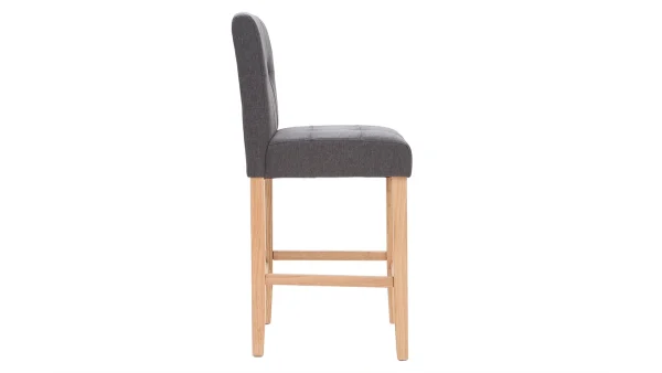 Tabourets De Bar Capitonnés Gris Foncé Et Bois H66 Cm (lot De 2) ESTER Service Clients Dédié 5