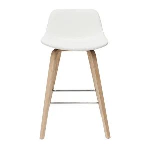 Tabourets De Bar Design Blanc Et Bois Clair H65 Cm (lot De 2) NONIE exclusivement disponibles 11