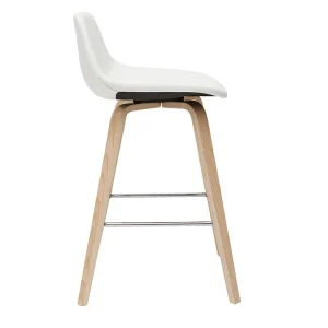 Tabourets De Bar Design Blanc Et Bois Clair H65 Cm (lot De 2) NONIE exclusivement disponibles 15