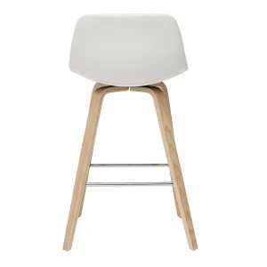 Tabourets De Bar Design Blanc Et Bois Clair H65 Cm (lot De 2) NONIE exclusivement disponibles 17