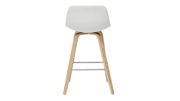 Tabourets De Bar Design Blanc Et Bois Clair H65 Cm (lot De 2) NONIE exclusivement disponibles 6