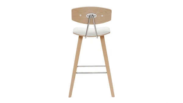 Tabourets De Bar Design Blanc Et Bois Clair H69 Cm (lot De 2) VASCO 6