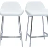 Tabourets De Bar Design Blancs Et Pieds Métal (lot De 2) RINGER 22