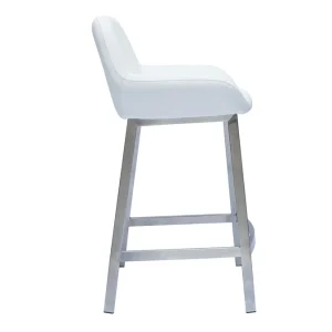 se précipiter pour acheter Tabourets De Bar Design Blancs Et Pieds Métal (lot De 2) RINGER 16