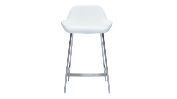 se précipiter pour acheter Tabourets De Bar Design Blancs Et Pieds Métal (lot De 2) RINGER 3