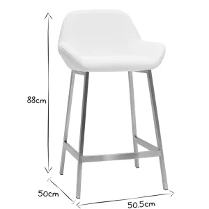 magasin pour Tabourets De Bar Design Blancs Et Pieds Métal (lot De 2) RINGER 22