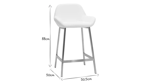 magasin pour Tabourets De Bar Design Blancs Et Pieds Métal (lot De 2) RINGER 8