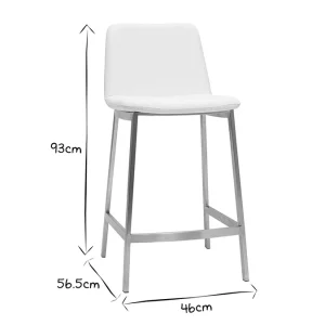 Tabourets De Bar Design Blancs H66 Cm (lot De 2) ARSENE soldes de Noël 22