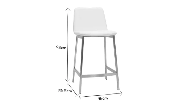 Tabourets De Bar Design Blancs H66 Cm (lot De 2) ARSENE soldes de Noël 8