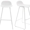 Tabourets De Bar Design Blancs H71 Cm (lot De 2) ELLA 23